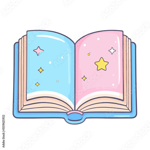 open book with stars illustration