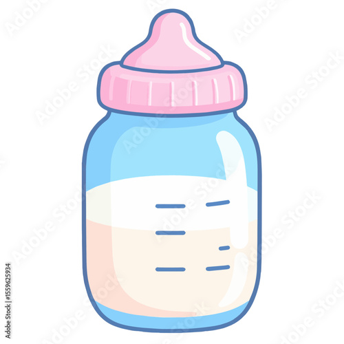 baby bottle milk illustration