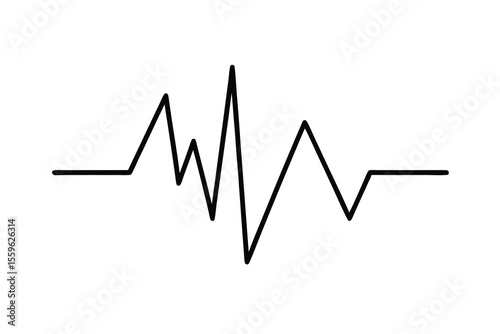 Black electrocardiogram line on white background heart rate