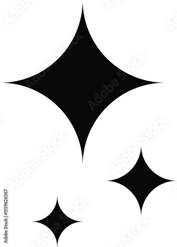 Vector Illustration of Sparkle, Sparkle Star Icon Set