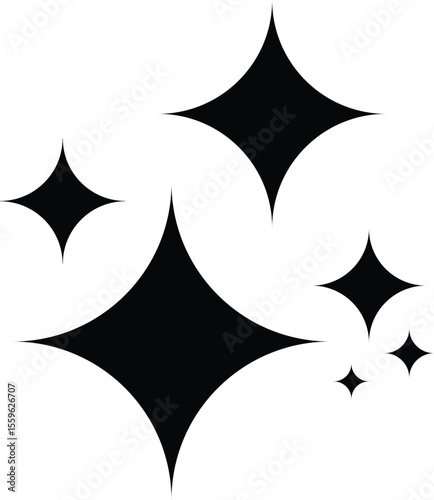 Vector Illustration of Sparkle, Sparkle Star Icon Set