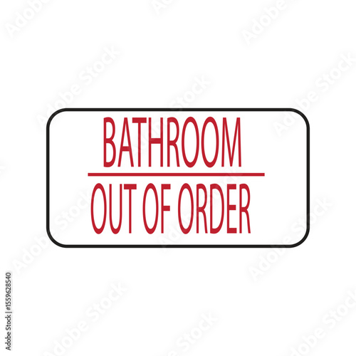 broken bathroom sign vector illustration indicates that there is damage to the bathroom
