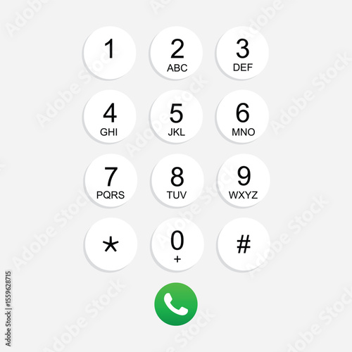 Dial Pad with Numeric Buttons and Call Button