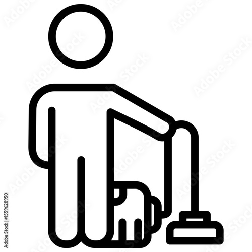 post-construction cleaning line icon