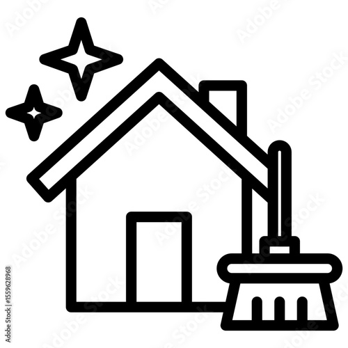 deep cleaning line icon