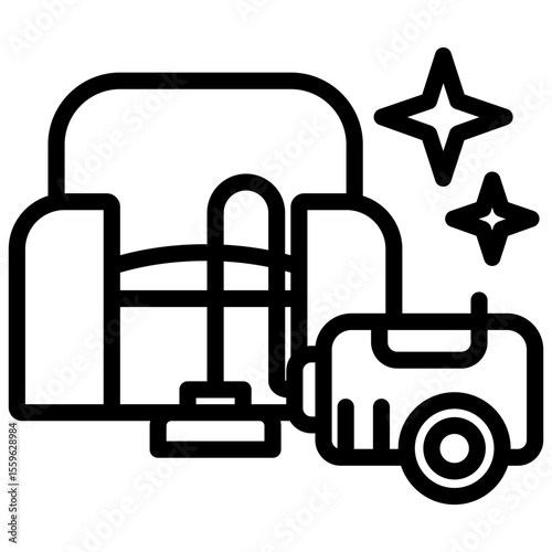 upholstery cleaning line icon