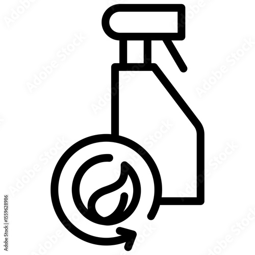 green cleaning line icon
