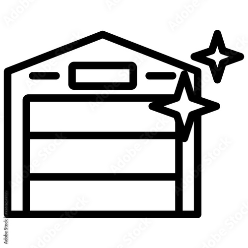 garage cleaning line icon