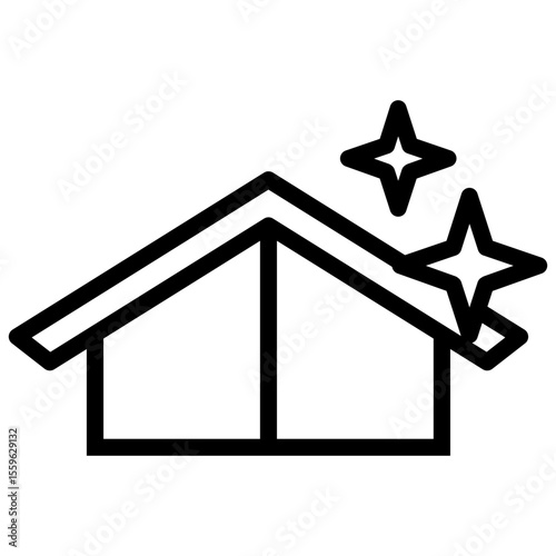 attic cleaning line icon