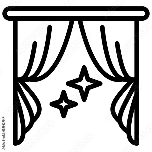 curtain cleaning line icon