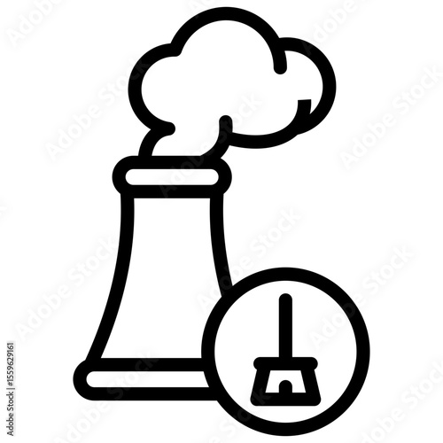 chimney cleaning line icon