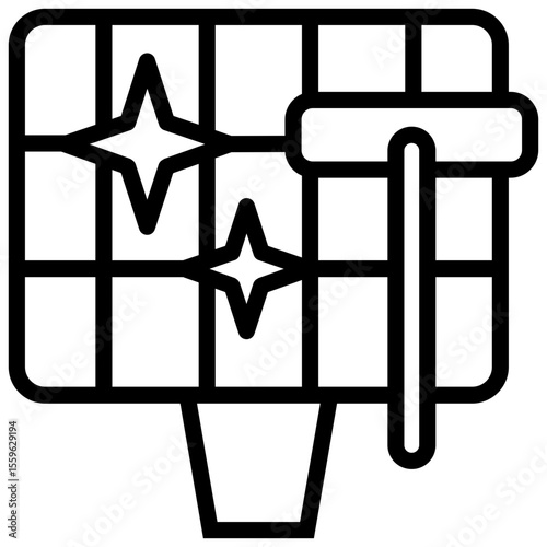 solar panel cleaning line icon