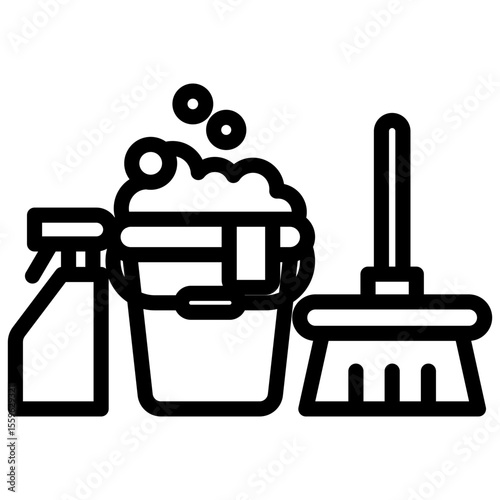 custom cleaning packages line icon