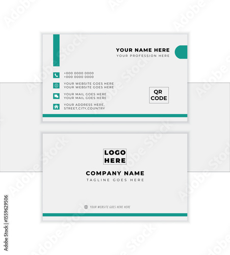 Corporate business card design template, vertical & horizental Layout, visiting card, modern presentation, print template, editable vector illustration.
              