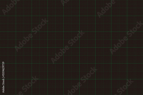 Black Background Grid Paper with Green Lines – Vector Template