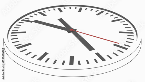 Gray clock showing near 7 o'clock