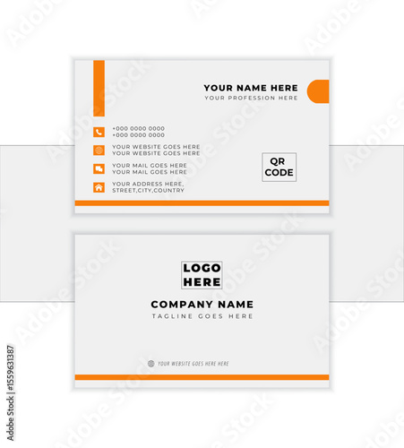 Corporate business card design template, vertical & horizental Layout, visiting card, modern presentation, print template, editable vector illustration.
               