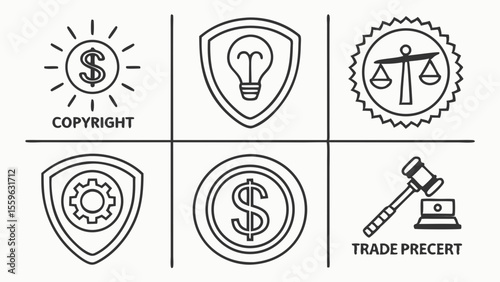 Intellectual Property Rights Icons