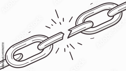 Broken chain link