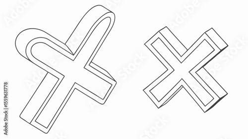 3D Crosses, different angles
