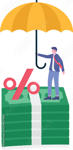 character opening savings account and receiving interest on deposits.flat character life .
