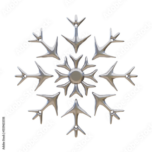 3d illustration of snowflake for icons sign and symbols.3d render.