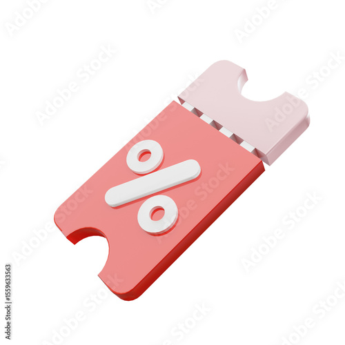 3d illustration of coupon voucher for icons sign and symbols.3d render.