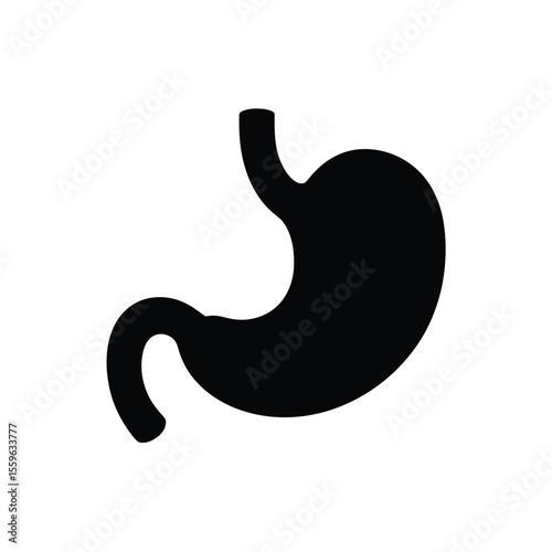 Human Stomach Organ Black Silhouette Icon