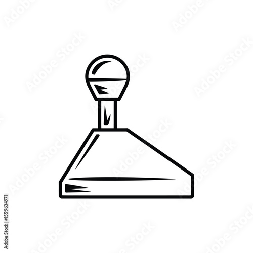Manual Car Gear Shift Stick Outline Icon for Automotive Designs