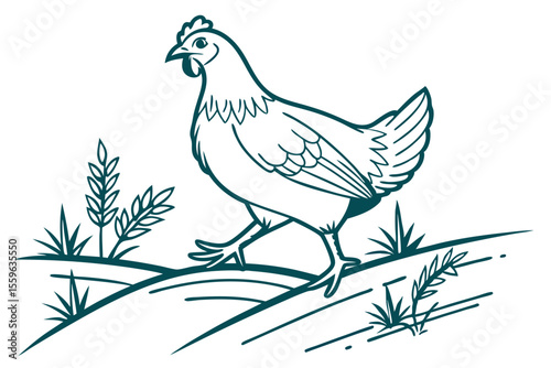 Farmyard Fowl Silhouette Vector