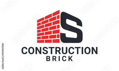S Construction Logo design icon vector template