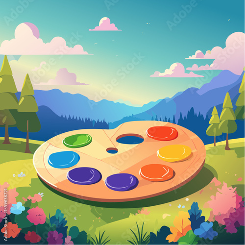 A paint palette where each color is a tiny world – creativity holds endless stories.
