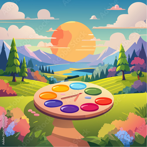 A paint palette where each color is a tiny world – creativity holds endless stories.
