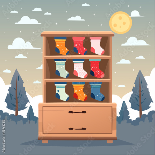 A sock drawer with each sock leading to a different adventure – everyday magic.
