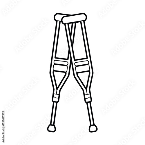 Pair of Crutches Illustration