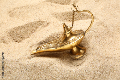 Lamp of Aladdin on sand