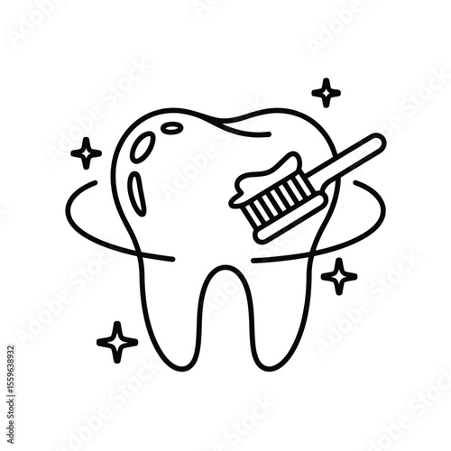 Tooth cleaning with toothbrush and toothpaste dental care and hygiene concept