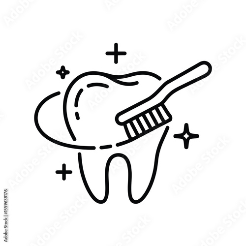 Toothbrush Cleaning Tooth Illustration