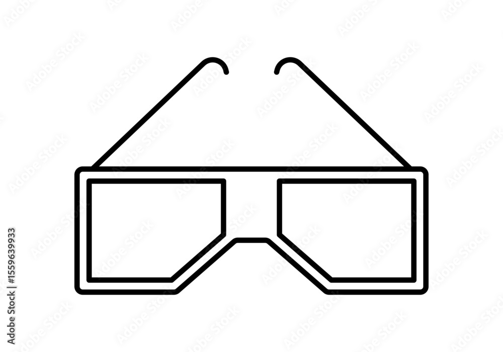 Icono negro de gafas 3d para cine