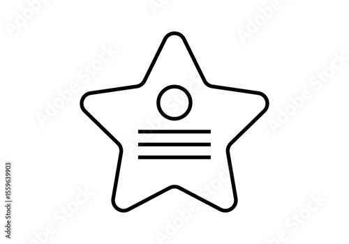 Icono negro de estrella de reconocimiento a persona importante