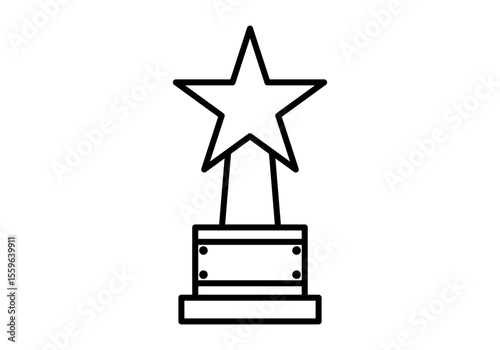 Icono negro de premio de estrella para celebridades