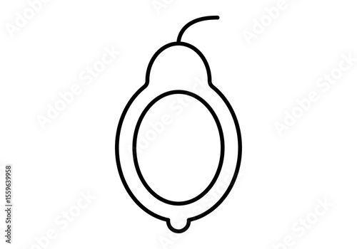 Icono negro de aguacate en fondo blanco