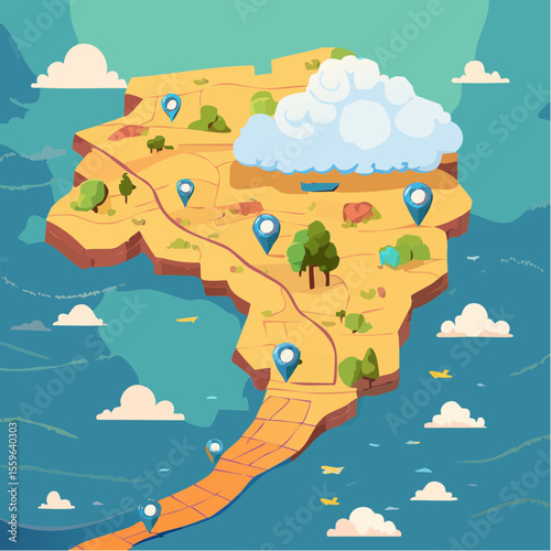 A cloud shaped like a treasure map – dreams lead to discovery.
