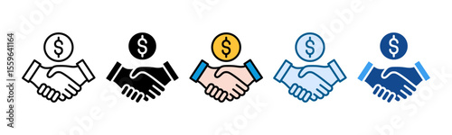 Deal Closed Icon Set Multiple Style Collection