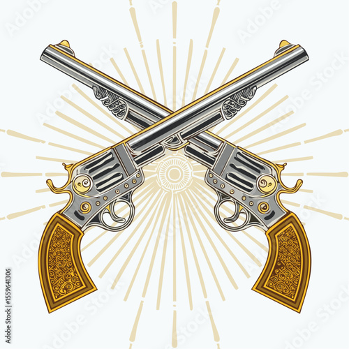 Silhouette of a Handgun Pistol Vector Isolated on White Background – Perfect for Tactical, Military, and Weapon Icon Illustrations in Print and Digital Use