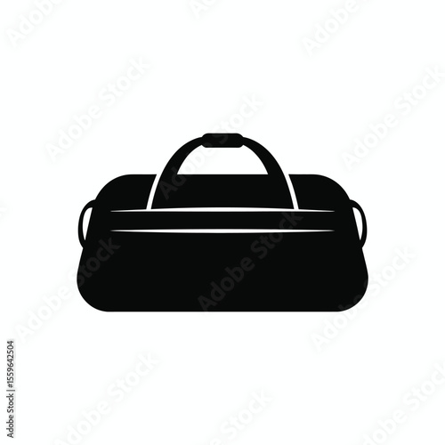 Simple Black Silhouette of a Travel Duffel Bag