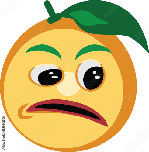 Disgusting Orange Expression Face