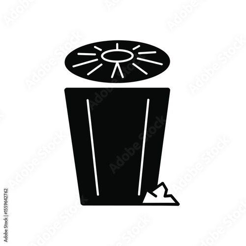 Full Trash Can With Lid