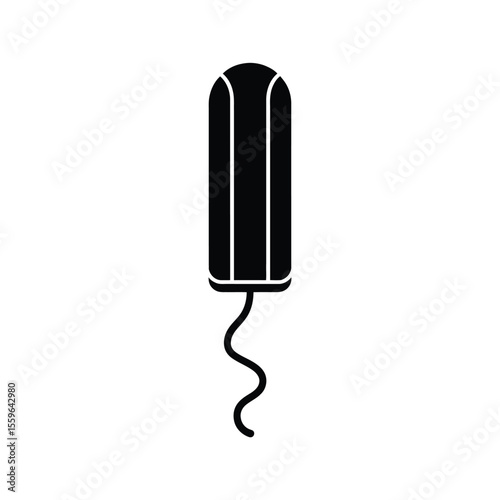 Simple Black Silhouette Icon of a Tampon