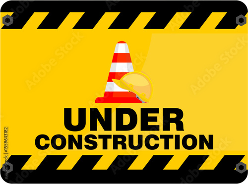 Under Construction, sign and board vector